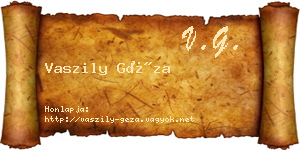 Vaszily Géza névjegykártya