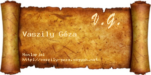 Vaszily Géza névjegykártya