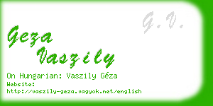 geza vaszily business card